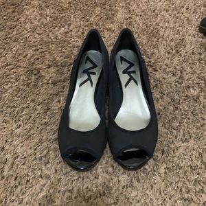 Anne Klein peep toe wedge sandals